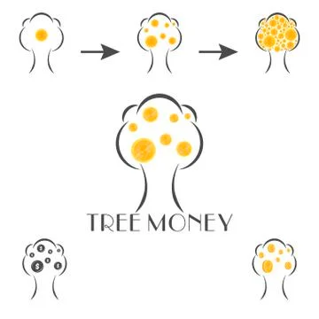 Money tree vector logo template Stock Illustration