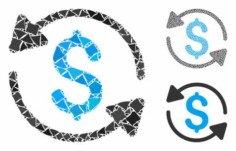 Money turnover Composition Icon of Bumpy Pieces Stock Illustration