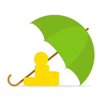 Money under an umbrella Stock Illustration