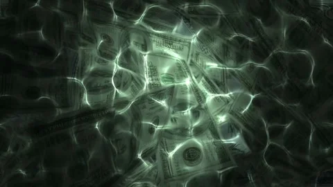 Money Underwater with Distorted Caustic Effects Stock Footage 305135172