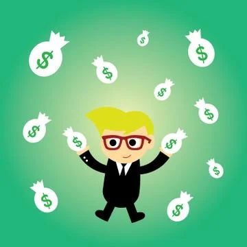 Money vector cartoon Illustrazione stock