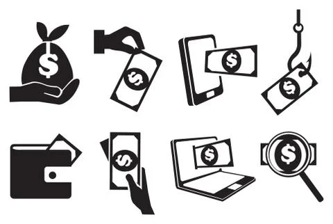 Money Vector Icon Set Stock Illustration