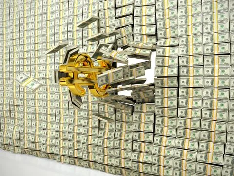 Money wall Stock Illustration