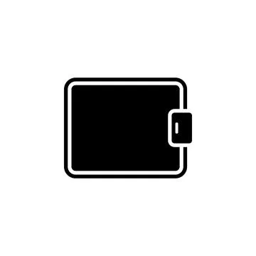 Money Wallet, Digital Purse Solid Flat Vector Icon Isolated on White Backgrou Stock Illustration