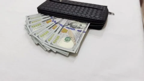 Money In The Wallet Stock Footage 296444219