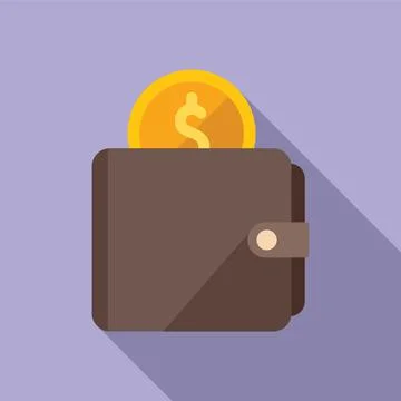 Money wallet icon flat vector. Charity donate Illustrazione stock