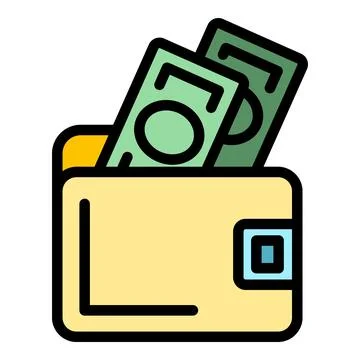 Money wallet icon vector flat Stock Illustration