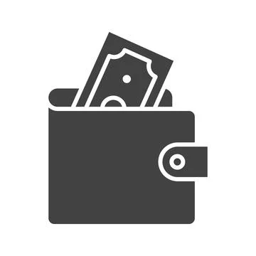 Money in Wallet icon vector image. Illustrazione stock