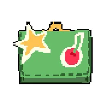 Money wallet pixel art vector illustration 스톡 일러스트