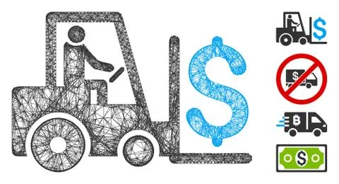 Money Warehouse Web Vector Mesh Illustration Illustrazione stock