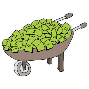 Money wheelbarrow Stock Illustration