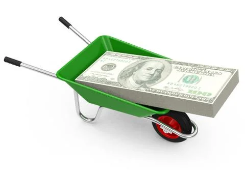 The money wheelbarrow Stock Illustration