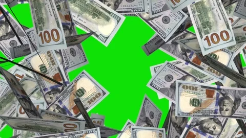 Money Whirlpool Transition - 100 US Dollars Modern Bills - IV - 4K - Green Stock Footage 320982032