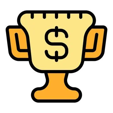 Money win cup icon vector flat Stock Illustration
