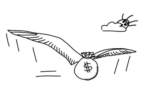 Money with wings Stock Illustration