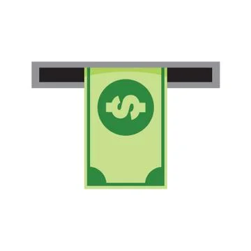 Money Withdrawal Machine Vector Illustration Graphic Ilustração Stock
