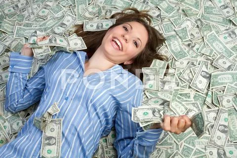 Money woman Stock-Fotos