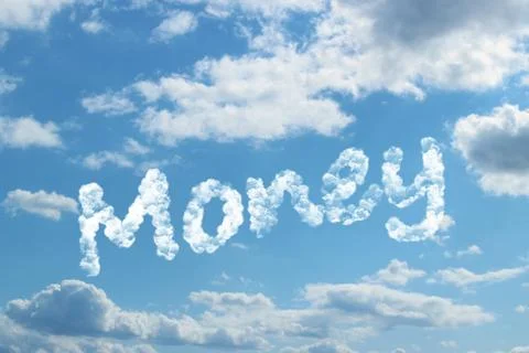 Money word on cloud Illustrazione stock