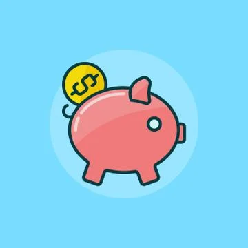 Moneybox flat vector icon Stock Illustration