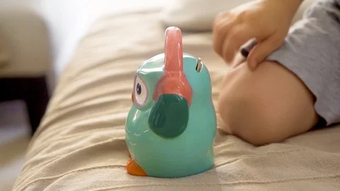 Moneybox for kids Video stock 110289341