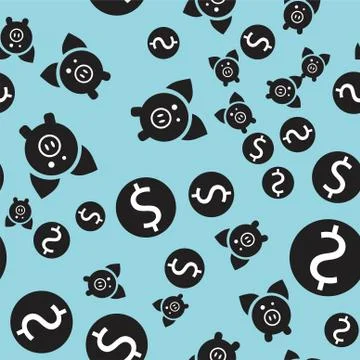 Moneyboxes seamless pattern. Stock Illustration