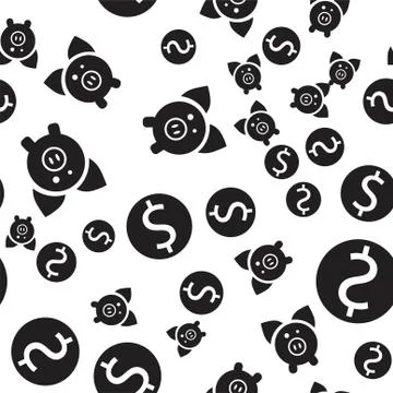 Moneyboxes seamless pattern. Stock Illustration