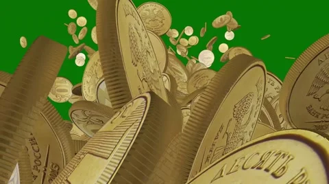 Money/coins fall like rain Stock Footage 49244936