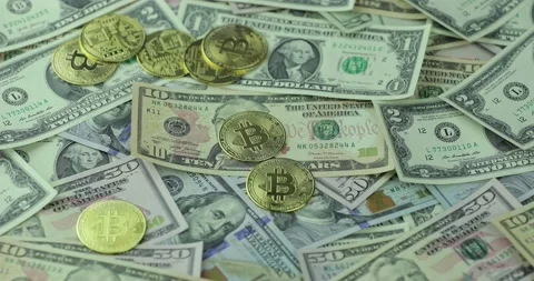 MoneyDollarsBitcoin10 Stock Footage 174504688