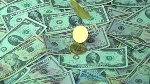 MoneyDollarsBitcoin5 Stock Footage 174054138