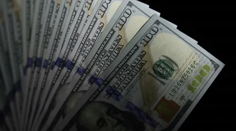 Money.One Hundred Dollar Bills Stock Footage 57132003