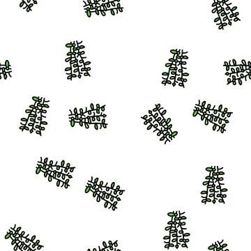 Moneywort seaweed vector seamless pattern Stock Illustration