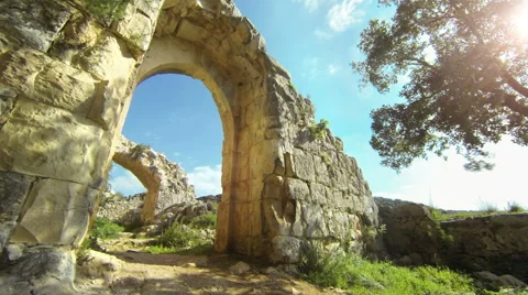 Monfort ruins 스톡 동영상 47923326