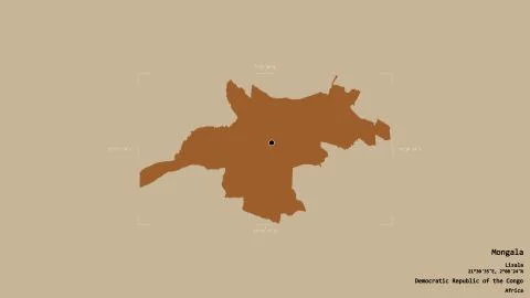 Mongala - Democratic Republic of the Congo. Bounding box. Pattern Stock Illustration
