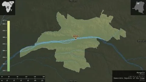 Mongala, Democratic Republic of the Congo - composition. Physical 스톡 일러스트