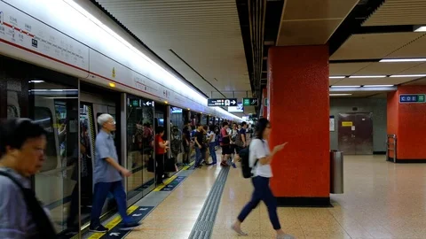 Mongkok mtr station Stock Footage 79054309
