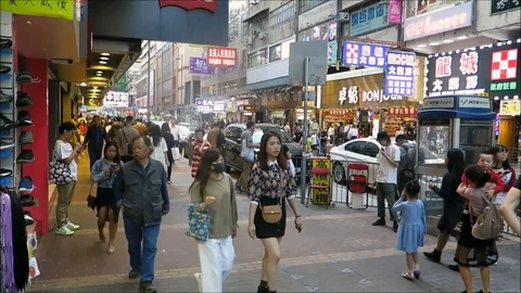 MongKokShoppers01 Stock Footage 126911014