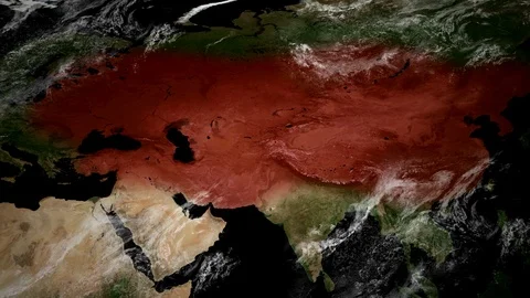 Mongol Empire Map Stock Footage 90120450