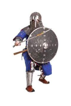 Mongol warrior in armour Stock Photos