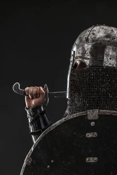 Mongol warrior in armour Stock Photos