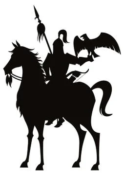 Mongol Warrior on White Stockillustratie