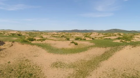 Mongolia 024 Drone shot of Gobi Desert Stock Footage 128401006