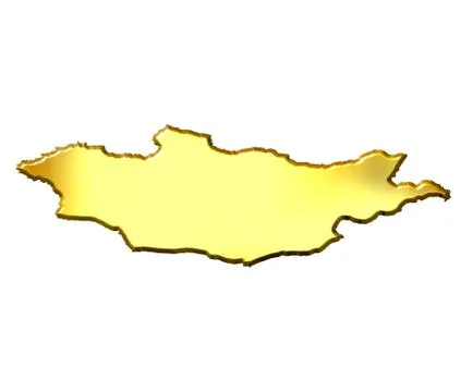 Mongolia 3d Golden Map Stock Illustration