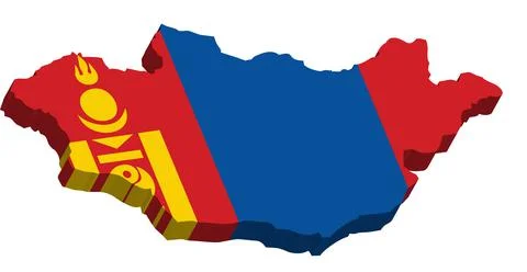 Mongolia - 3D map country Stock Illustration