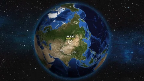 MONGOLIA ALTAI ZOOM IN FROM SPACE Stock Footage 115779334