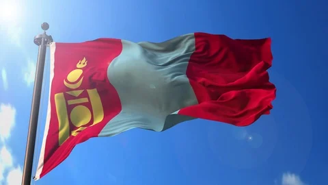 Mongolia animated flag pack in 3D and green screen Stock Footage 119932519