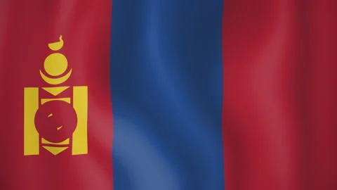 Mongolia animated flag. Seamless loop. 4K Stock-Footage 145447692