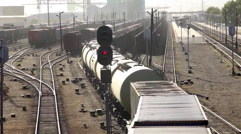 MONGOLIA CHINA TRAIN TRANSPORT COMMERCE CONTAINER Stock Footage 52889749