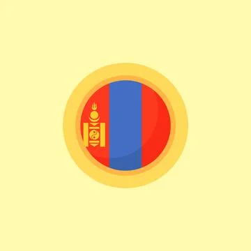 Mongolia - Circular Flag Stock Illustration