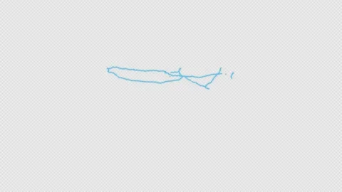 Mongolia Country Line Map Self Drawing Animated Overlay, Alpha 4K Video stock 340290062