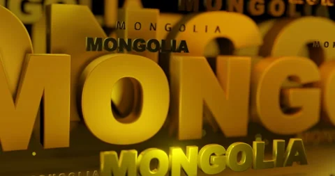MONGOLIA Country Name 3D TEXT,  MONGOLIAN Typography Background Arts  (3D Render Stock Footage 170248346